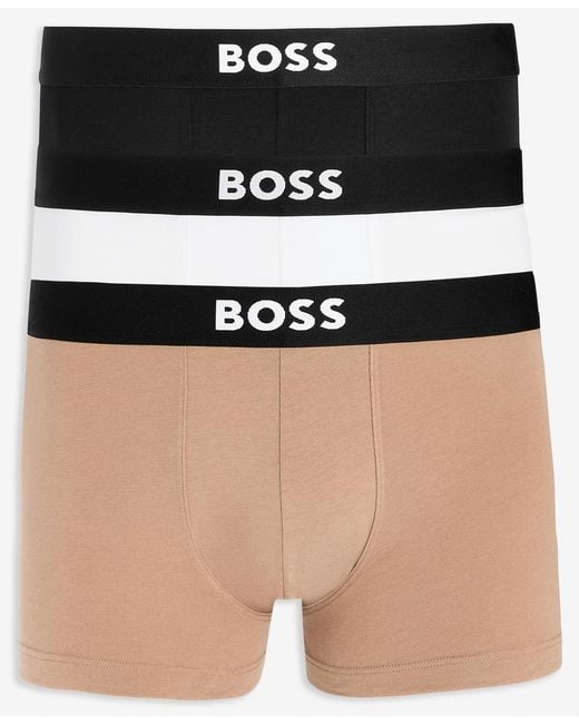 Boss Black Boss By 3-pack Solid Logo Trunks for men