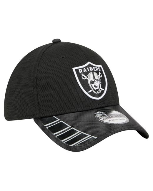 KTZ Black Las Vegas Raiders Visor Hit 39thirty Flex Hat for men