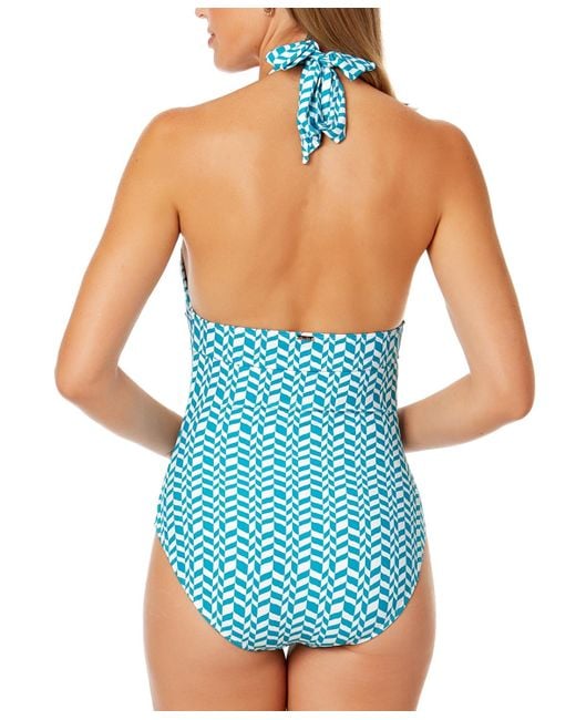 Anne Cole Blue Marilyn Printed One-piece Swimsuit