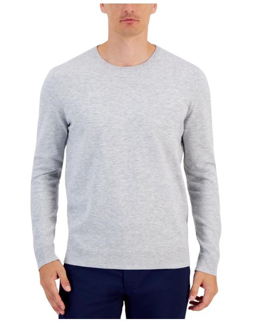 Alfani Gray Solid Crewneck Sweater for men