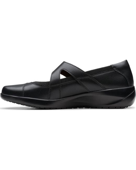 Clarks Black Kaetlyn Jane Round Toe Flats