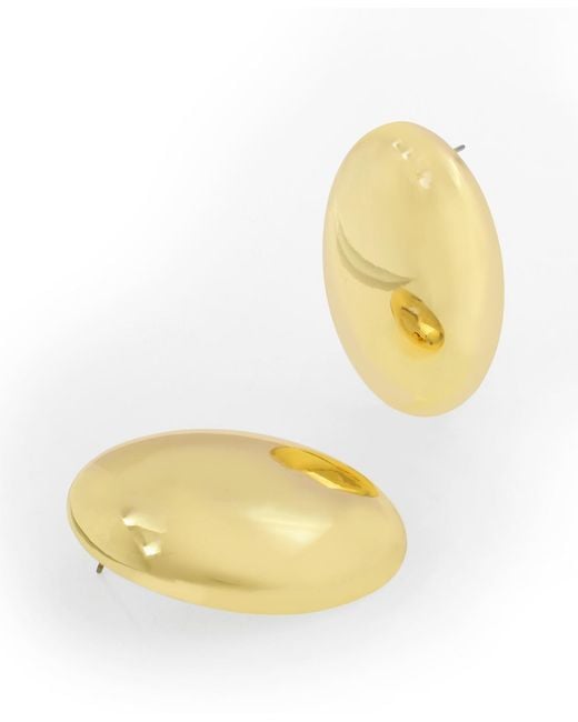 Steve Madden Yellow Puffy Oval Statement Button Earrings