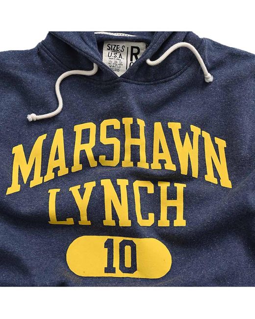 Roots Of Fight Blue Marshawn Lynch Cal Bears Name & Number Tri-blend Pullover Hoodie for men
