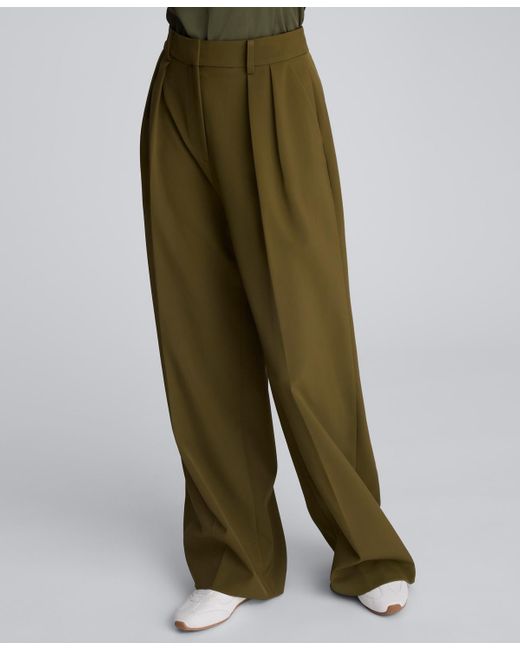 Kenneth Cole Green High-rise Pleat Detail Pants