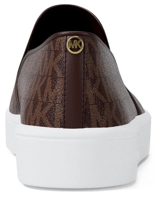 Michael Kors Brown Michael Keaton Slip On Sneakers