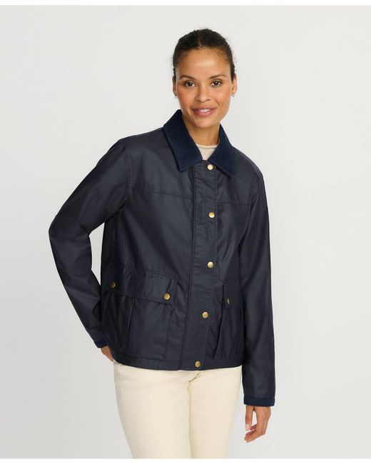 Lands' End Blue Waxed Cotton Barn Jacket