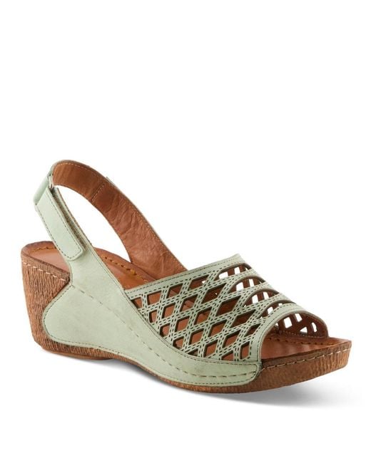 Spring Step Brown Denair Wedge Slingback