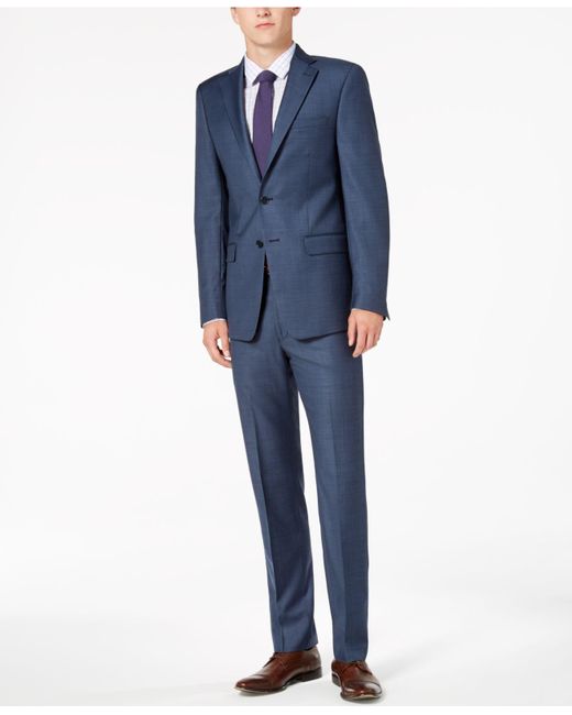 Calvin Klein Classic-fit Suit Separates in Blue for Men | Lyst