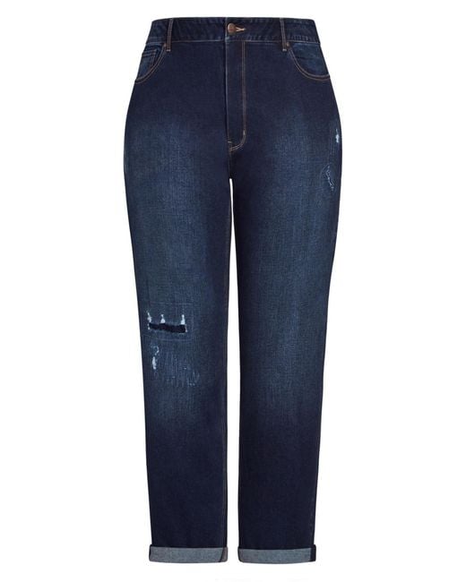 Avenue Blue Plus Size Girlfriend Rip Jean