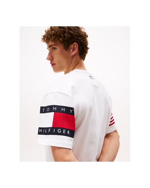 Tommy Hilfiger Blue Tommy X U.s. Sail Gp Team Colour-blocked Relaxed T-shirt for men
