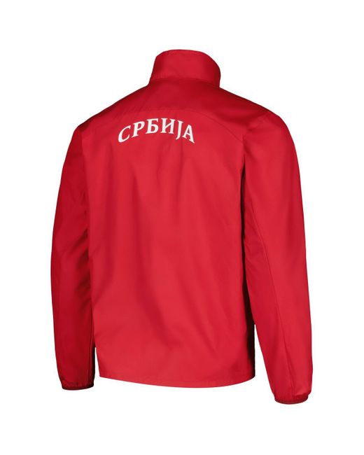 PUMA Red Serbia National Team 2024 Pre-match Full-zip Hoodie Jacket for men
