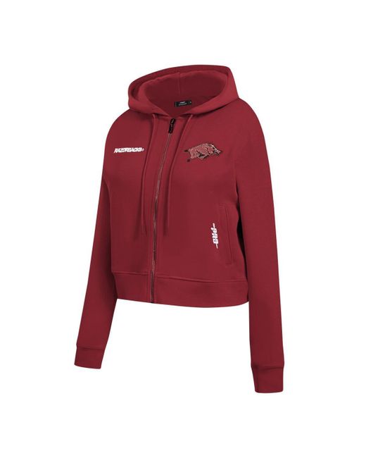 Pro Standard Red Arkansas Razorbacks Game Day Sequin Full-zip Hooded Jacket