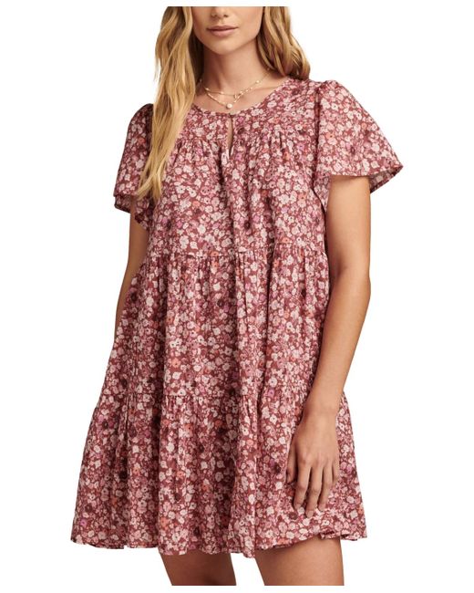 Lucky Brand Cotton Floral-print Tiered Mini Dress