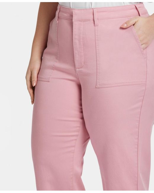 NYDJ Pink Plus Size Utility Ankle Pants