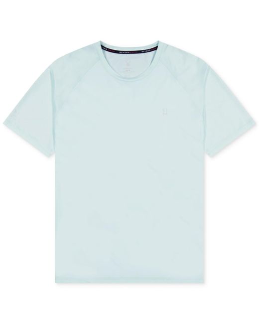 Spyder Blue Short Sleeve Waffle-knit Crewneck Swim Shirt for men