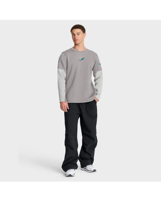 Nike Gray Miami Dolphins Sideline Scripted To Win Performance Long Sleeve T-shirt for men