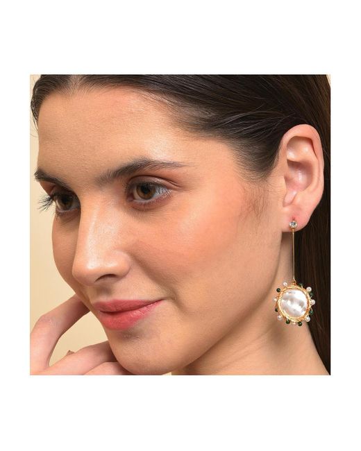 SOH Metallic Bead-cluster Drop Earrings
