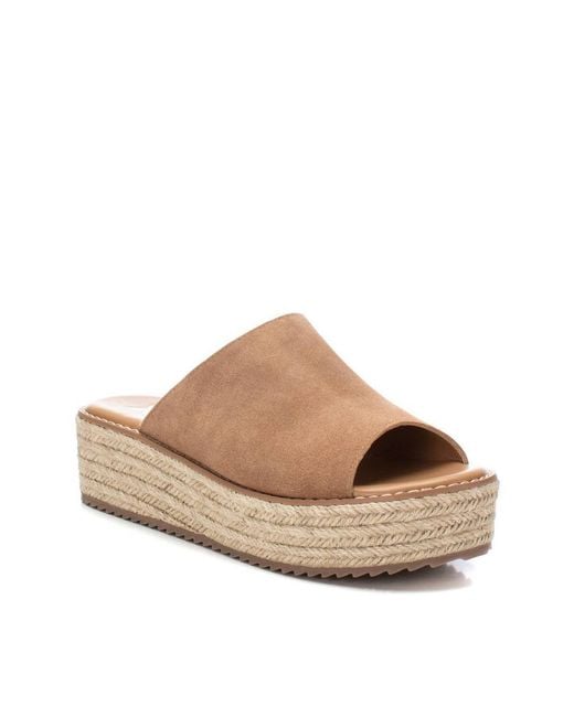 Xti Brown Casual Platform Sandals