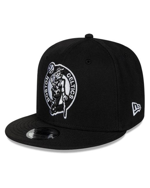 KTZ Black Boston Celtics Chainstitch 9fifty Snapback Hat for men
