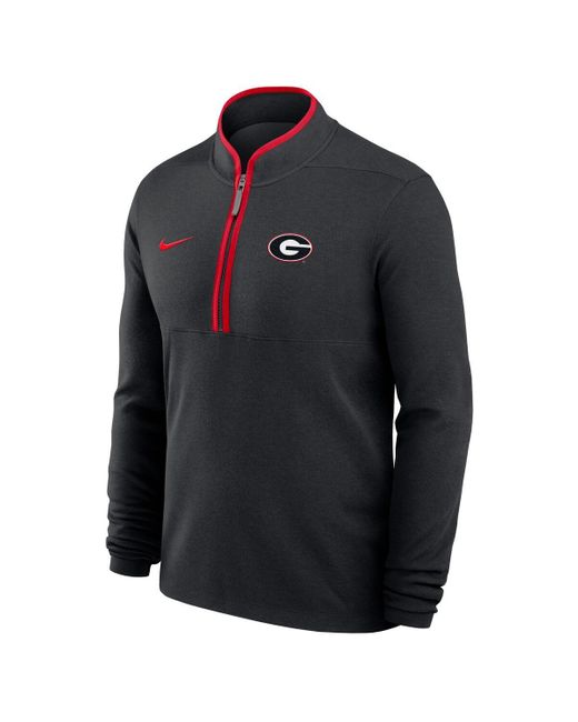 Nike Black Georgia Bulldogs Courtside Victory Dri-fit Half-zip Pullover Sweatshirt for men