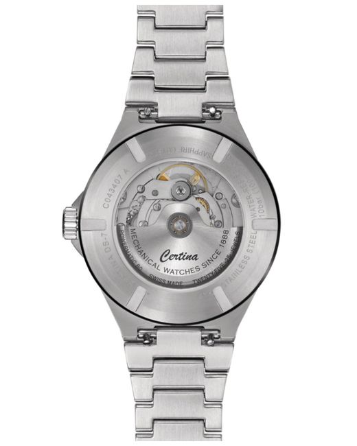 Certina Gray Swiss Automatic Ds-7 Powermatic 80 Stainless Steel Bracelet Watch 39mm
