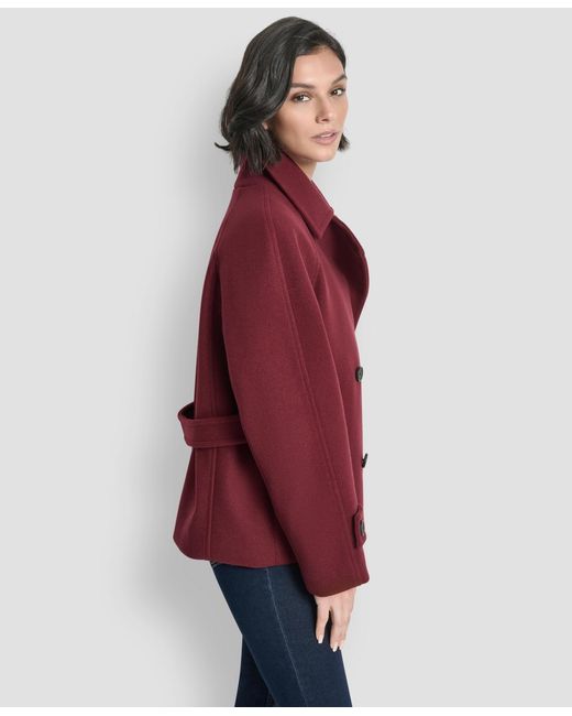DKNY Short Double Breasted Collared Coat
