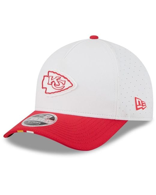 KTZ White/red Kansas City Chiefs 2025 Nfl Training Camp A-frame 9forty Adjustable Hat for men