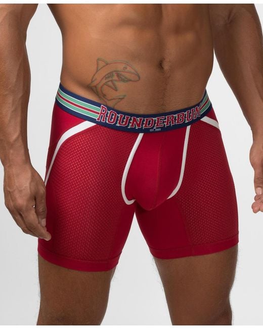 Rounderbum Red Varsity Anatomic Boxer Brief for men