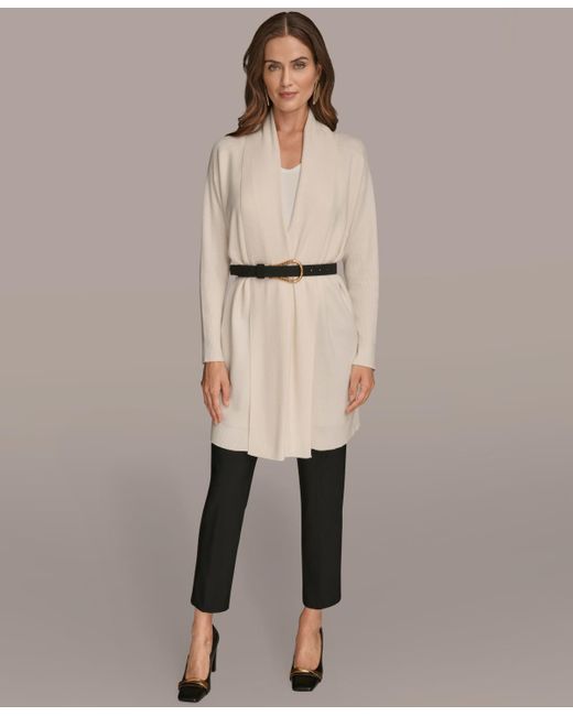 Donna Karan Natural Belted Open-front Cardigan