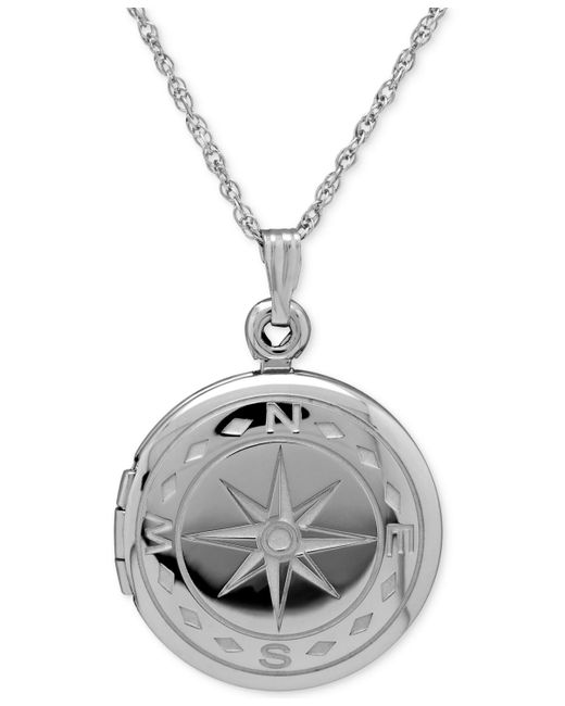 Macy's Metallic Compass Locket 18" Necklace