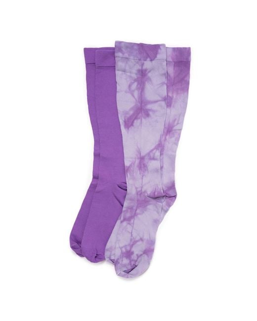 Muk Luks Purple 2 Pair Pack Compression Socks
