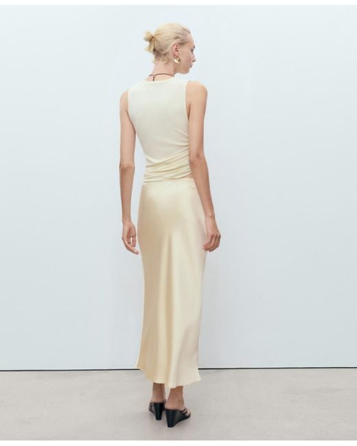 Mango Natural Midi Satin Skirt