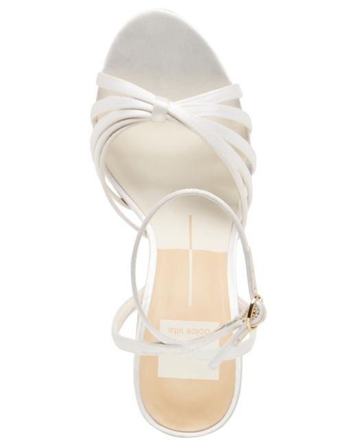 Dolce Vita White Ronica Two-piece Strappy Block Heel Dress Sandals