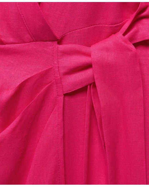 Mango Pink Bow Shirt Dress