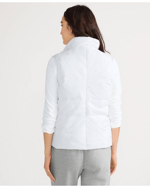 Lands' End White Wanderweight Reversible Packable Down Vest