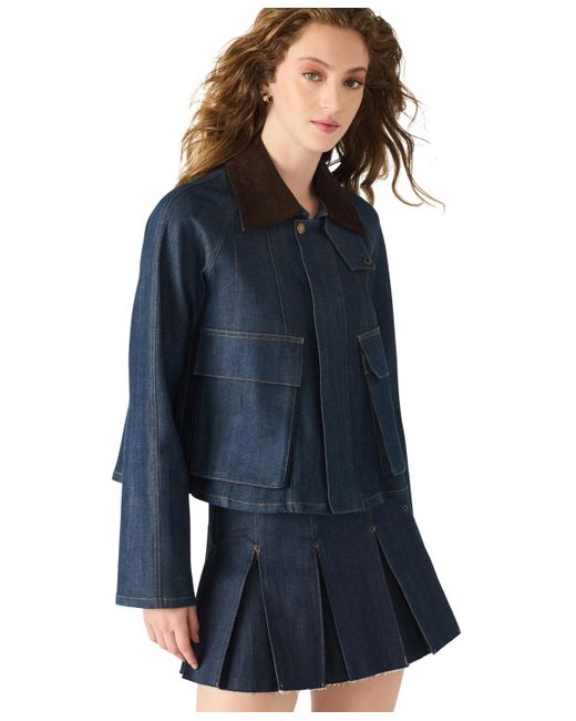 Steve Madden Blue Justina Collared Jacket