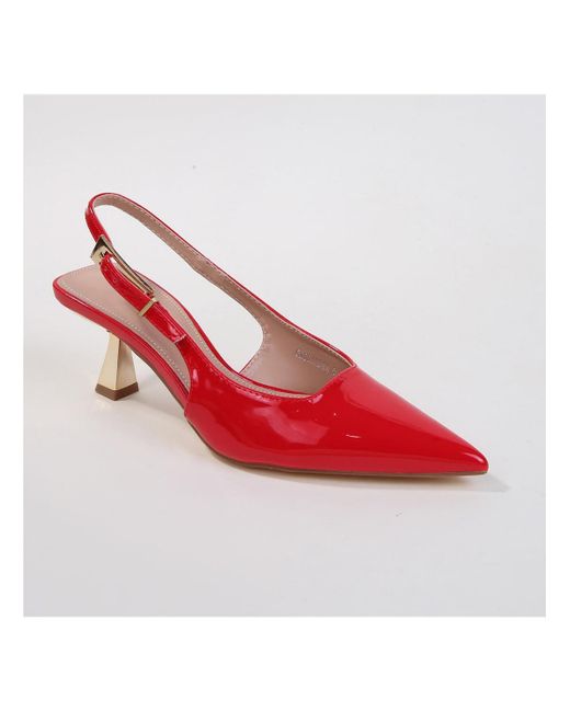 red slingback kitten heels