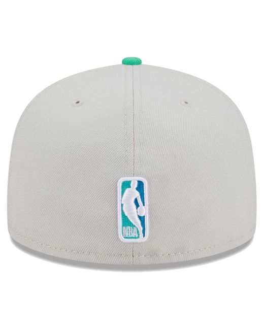 KTZ Blue Chicago Bulls Cream And Green 59fifty Fitted Hat for men