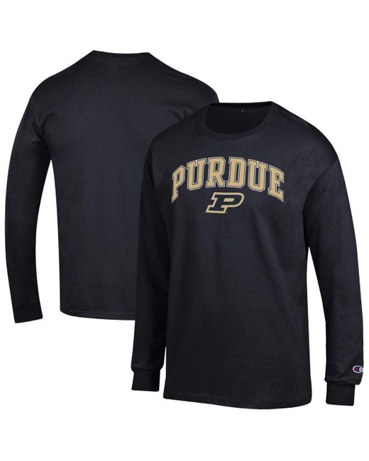 Champion Blue Purdue Boilermakers Arch Over Logo Long Sleeve T-shirt for men