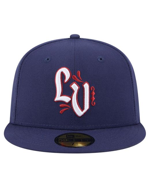 KTZ Blue Lehigh Valley Ironpigs Authentic Collection 59fifty Fitted Hat for men
