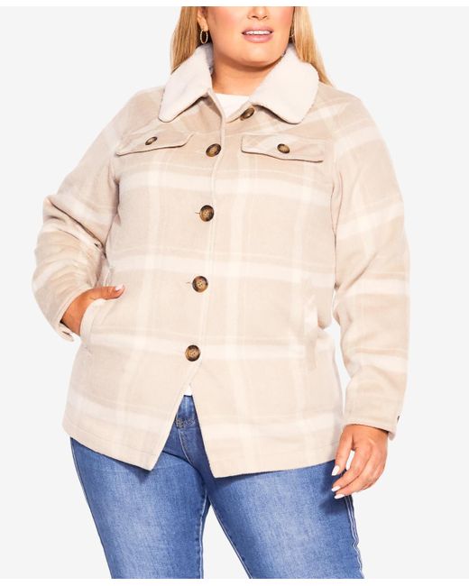 Plus Size Checkered Jacket