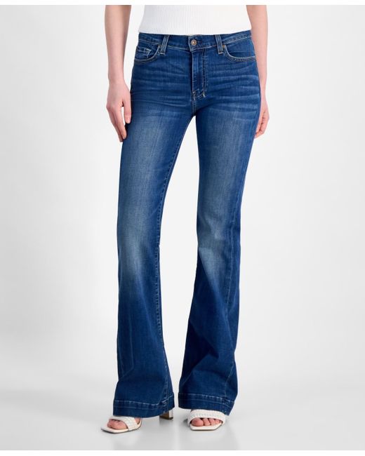 7 For All Mankind Blue Dojo Tailorless Flare-leg Jeans