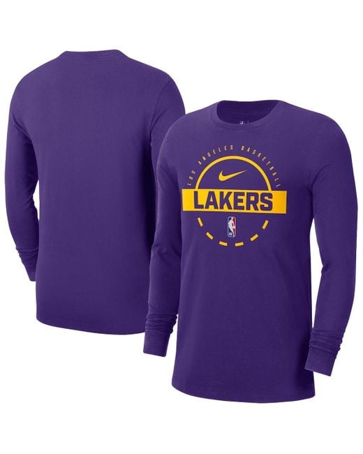 Nike Purple Los Angeles Lakers Authentic Long Sleeve Practice T-shirt for men