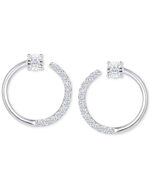 Macy's White 2-pc. Set Diamond Circle Pendant Necklace & Matching Circle Stud Earrings (1/3 Ct. T.w.