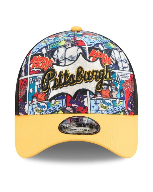 KTZ Multicolor Black/gold Pittsburgh Pirates 2025 Mlb Diamond Hero Edition A-frame 9forty Adjustable Hat for men