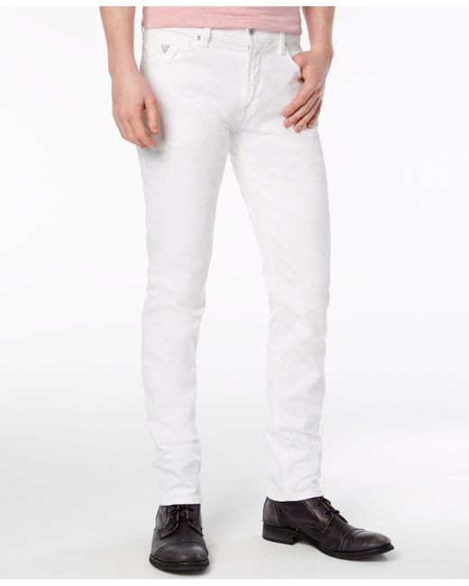 Guess Slim-tapered Fit Stretch White Jeans for men