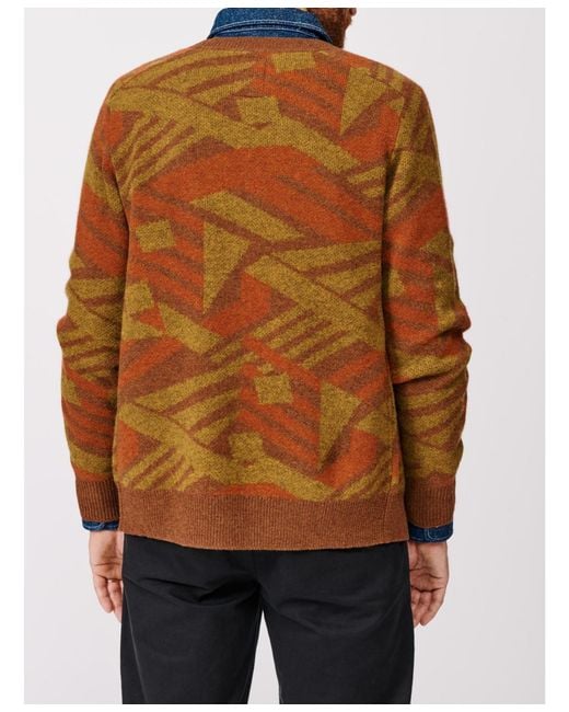 aubi Blue Blake Wool Cardigan Sweater for men