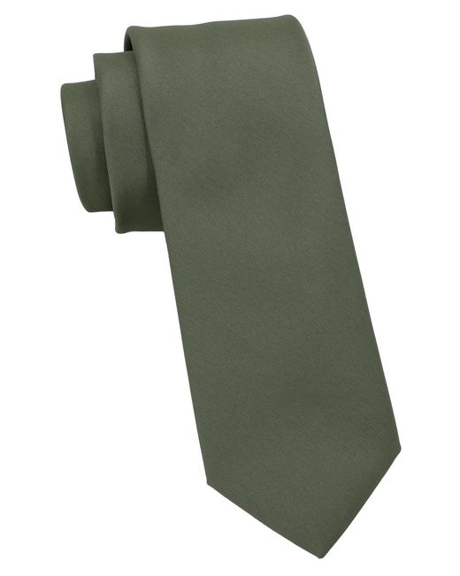 DKNY Green Satin Solid Slim Tie for men
