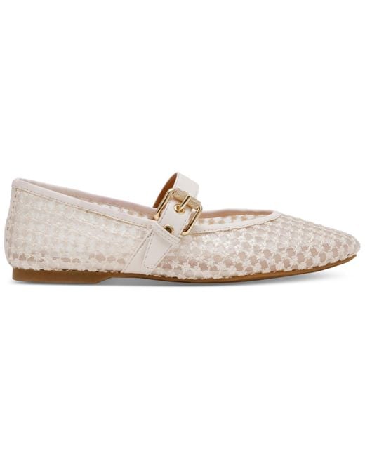 Dolce Vita White Mulaney Floral Lace Mesh Mary Jane Flats