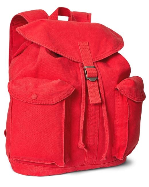 Polo Ralph Lauren Red Flap-top Canvas Backpack for men